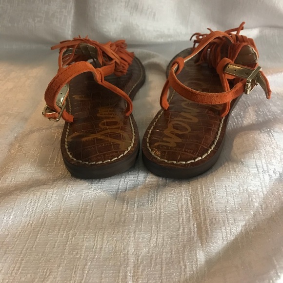 Sam Edelman Orange suede sandals sz 6.5 NBW - Picture 2 of 8